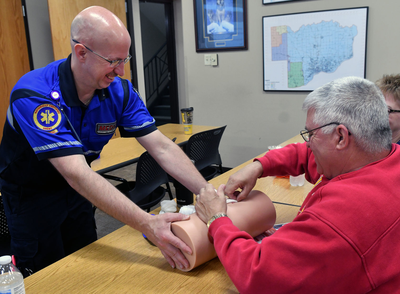 Stop the Bleed training for people to learn what to do in the event of a mass shooting or severe injuries.